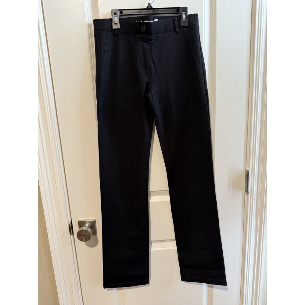 Betabrand Two Pockets Dress pant Yoga Pants Black Straight Leg Small Stretch